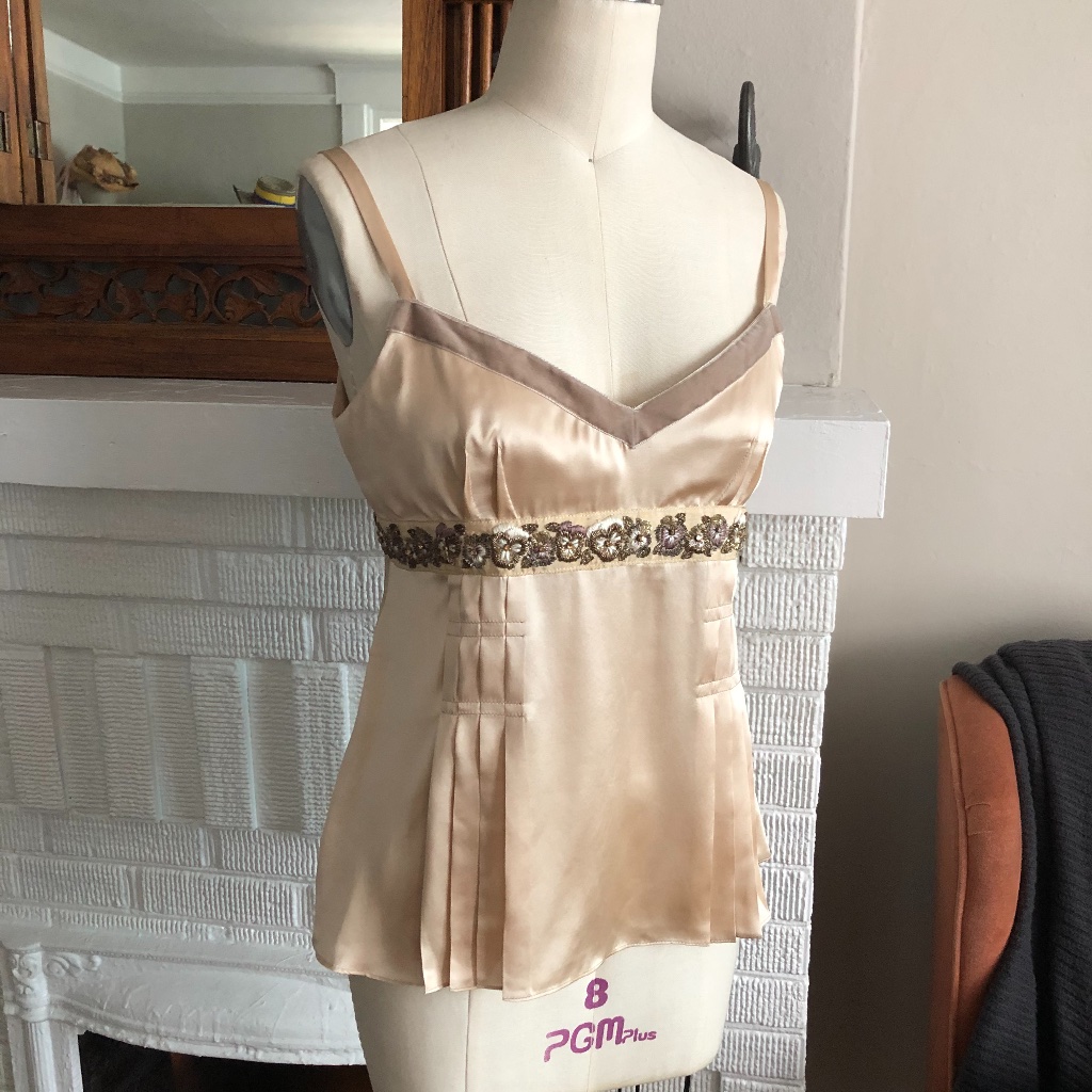 Cream Charmeuse Cami Top From John Galliano